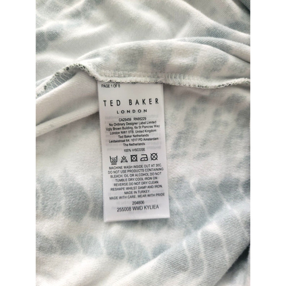 Elegant Green and White Patterned Dress - Picture 8 of 12